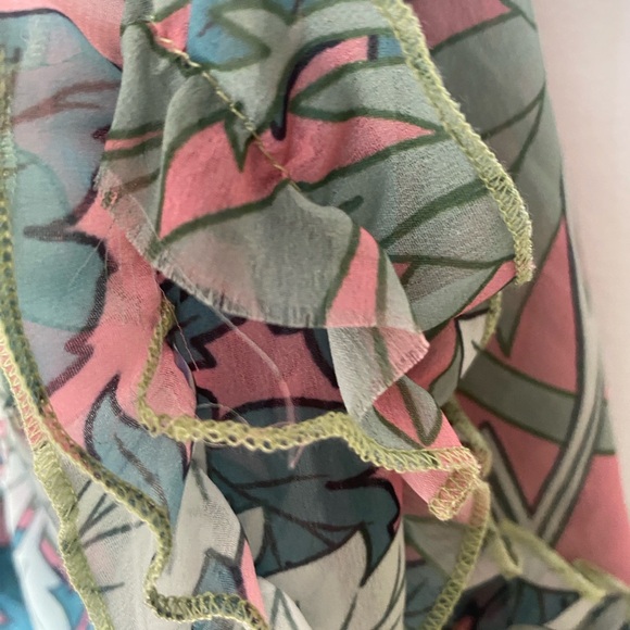 Anthropologie let me be Green and Pink Floral Long Sleeve maxi Dress size small - Picture 5 of 6